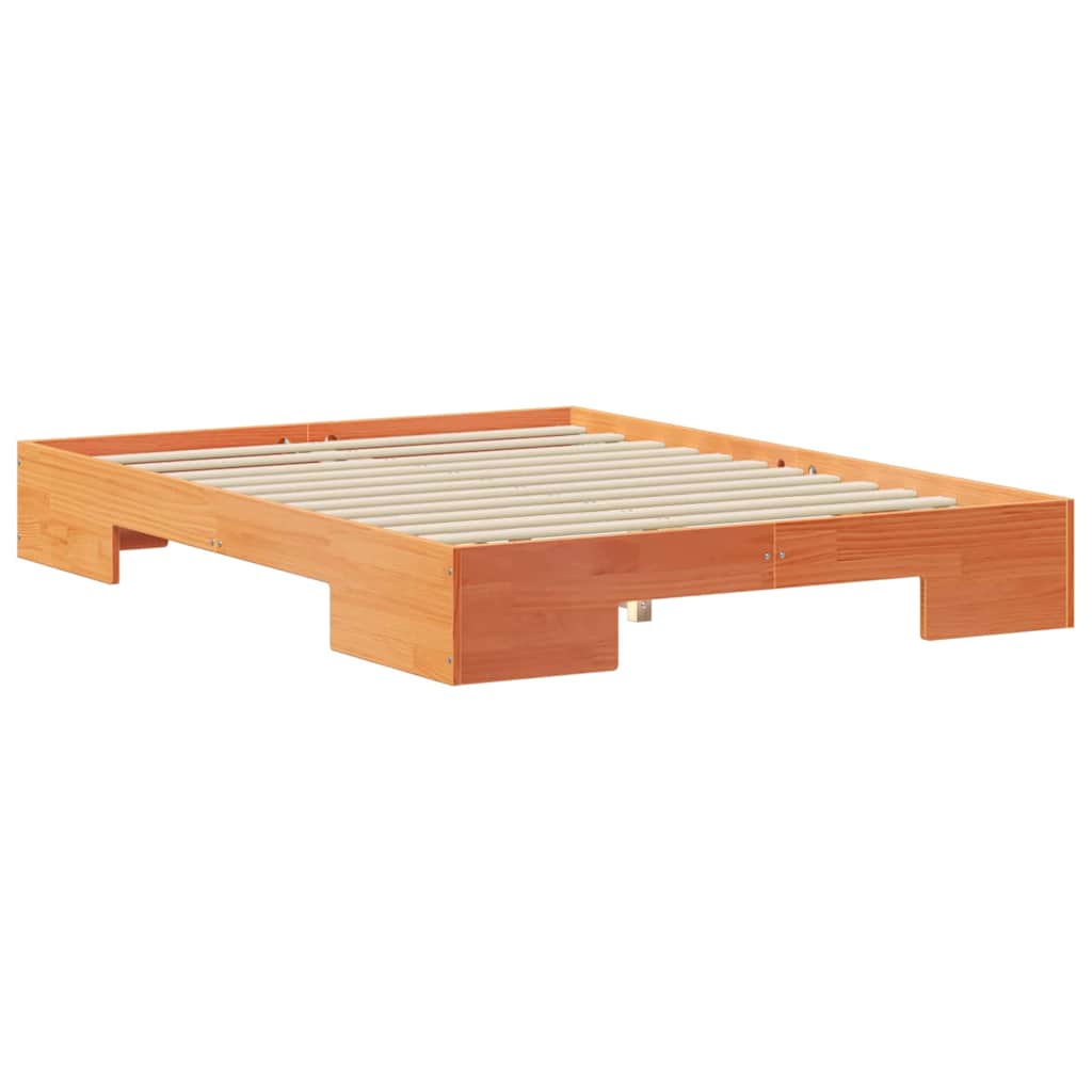 vidaXL Σκελετός Κρεβατιού Καφέ 135 x 190 cm