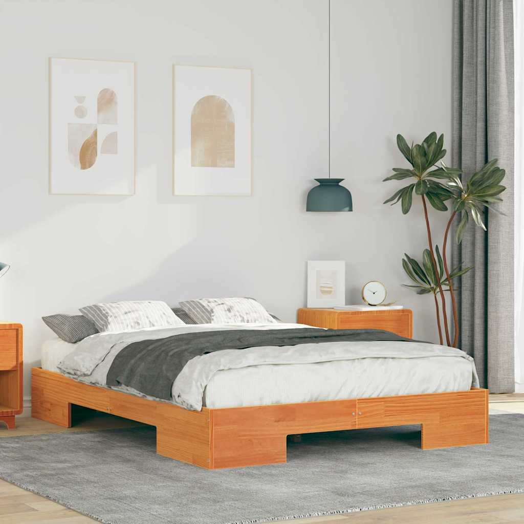 vidaXL Σκελετός Κρεβατιού Καφέ 120 x 190 cm