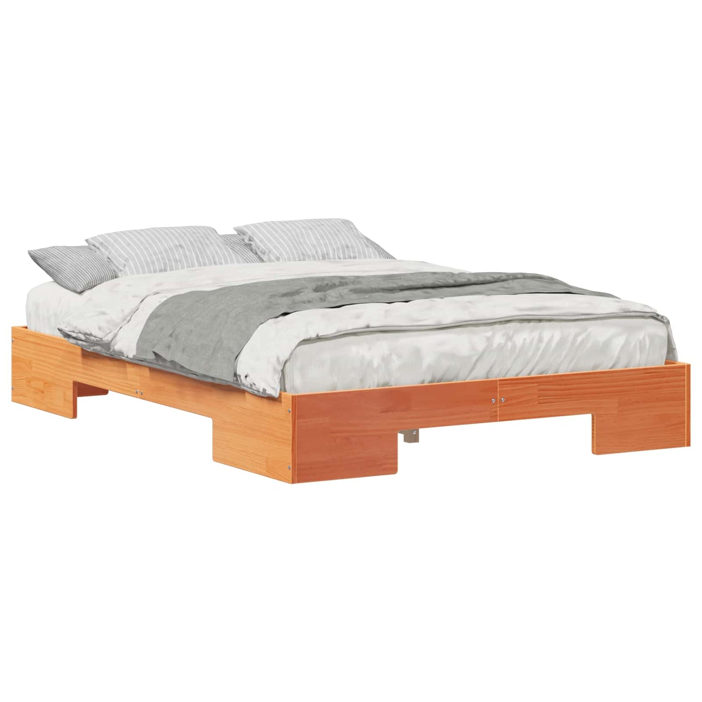 vidaXL Σκελετός Κρεβατιού Καφέ 120 x 190 cm