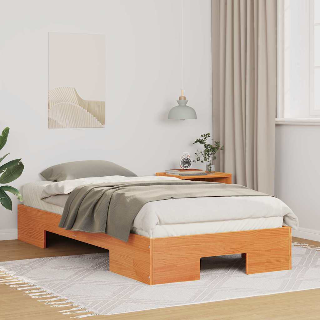 vidaXL Σκελετός Κρεβατιού Καφέ 90 x 200 cm