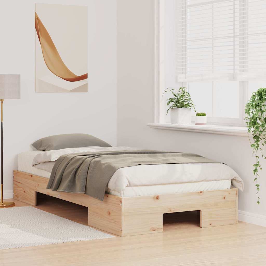 vidaXL Σκελετός Κρεβατιού Καφέ 75 x 190 cm
