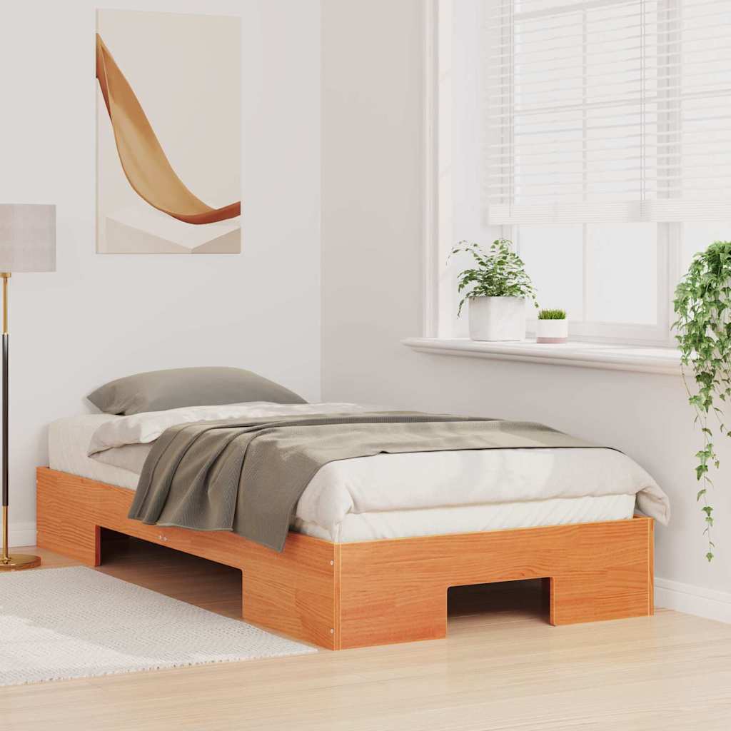 vidaXL Σκελετός Κρεβατιού Καφέ 75 x 190 cm