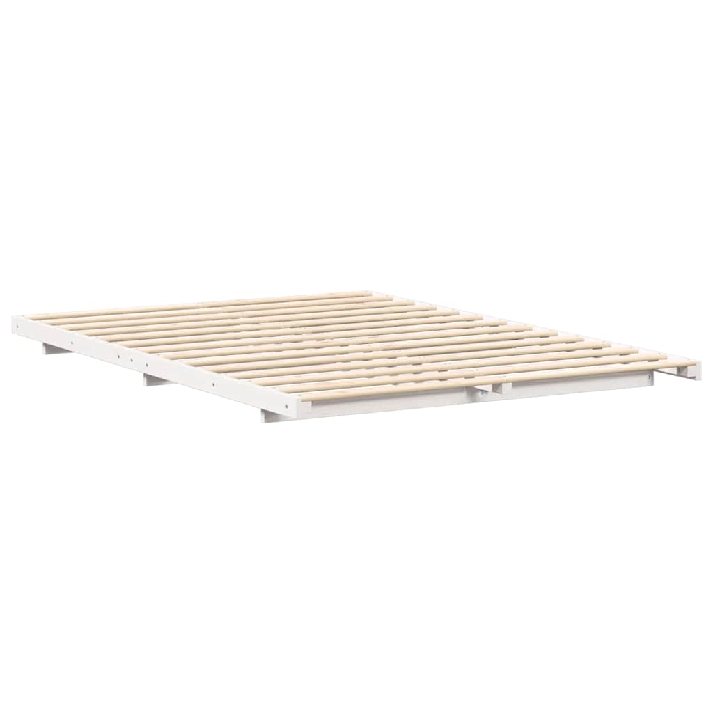 vidaXL Σκελετός Κρεβατιού Λευκό 150 x 200 cm Στερεά ξυλεία πεύκου