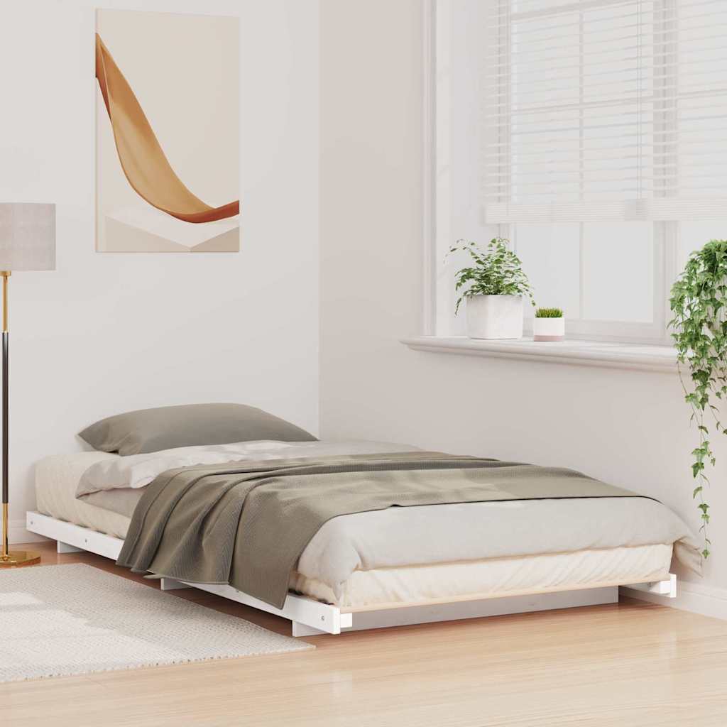 vidaXL Σκελετός Κρεβατιού Λευκό 100 x 210 cm Στερεά ξυλεία πεύκου
