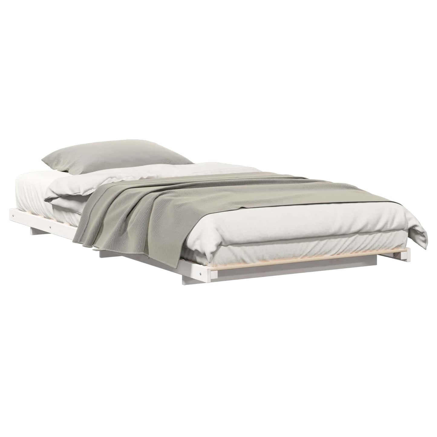 vidaXL Σκελετός Κρεβατιού Λευκό 100 x 210 cm Στερεά ξυλεία πεύκου