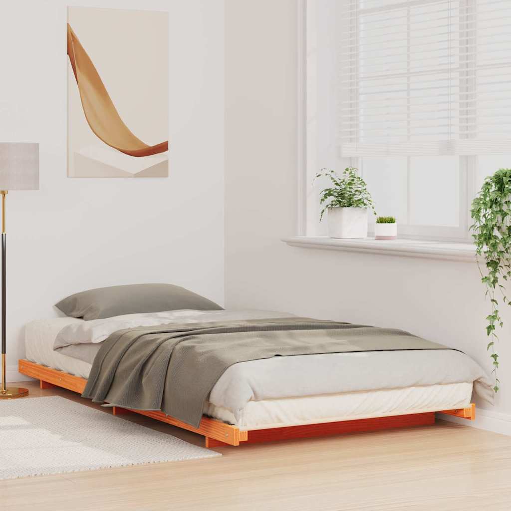 vidaXL Σκελετός Κρεβατιού Κερωτό καφέ 100 x 210 cm