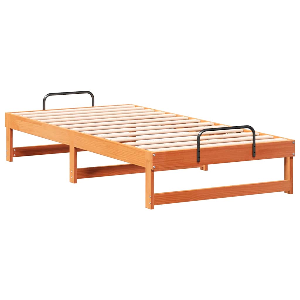 vidaXL Σκελετός Κρεβατιού Καφέ 90 x 190 cm Στερεά ξυλεία πεύκου