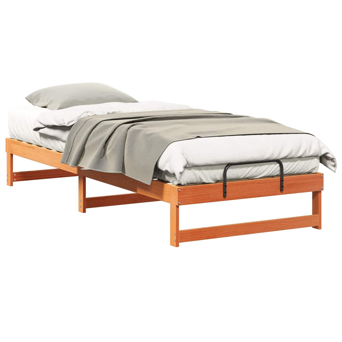 vidaXL Σκελετός Κρεβατιού Καφέ 80 x 220 cm Στερεά ξυλεία πεύκου