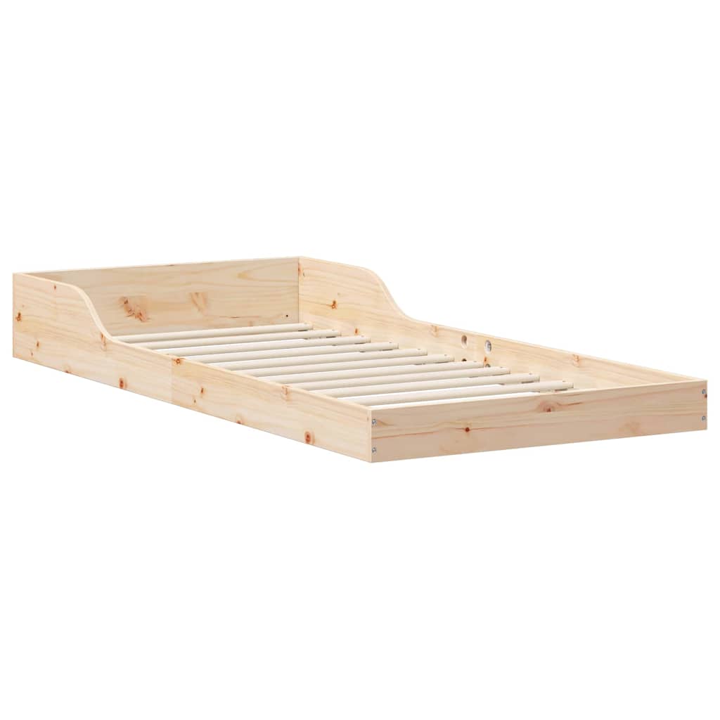 vidaXL Σκελετός Κρεβατιού Καφέ 90 x 210 cm Στερεά ξυλεία πεύκου