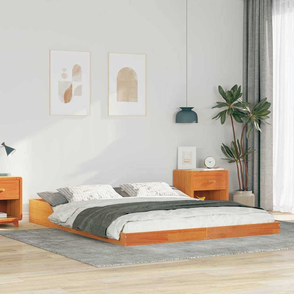 vidaXL Σκελετός Κρεβατιού Κερωτό καφέ 160 x 210 cm
