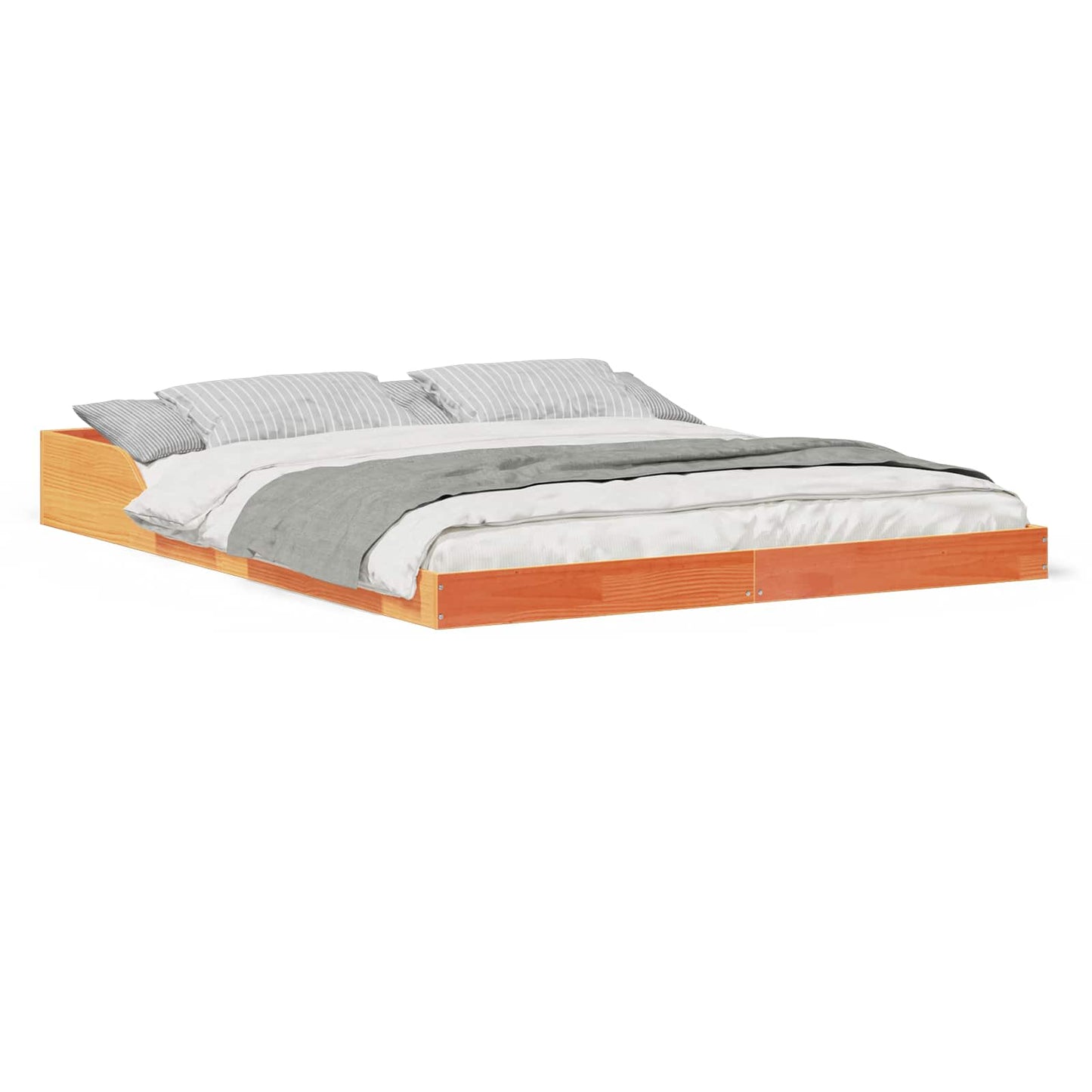 vidaXL Σκελετός Κρεβατιού Κερωτό καφέ 140 x 220 cm