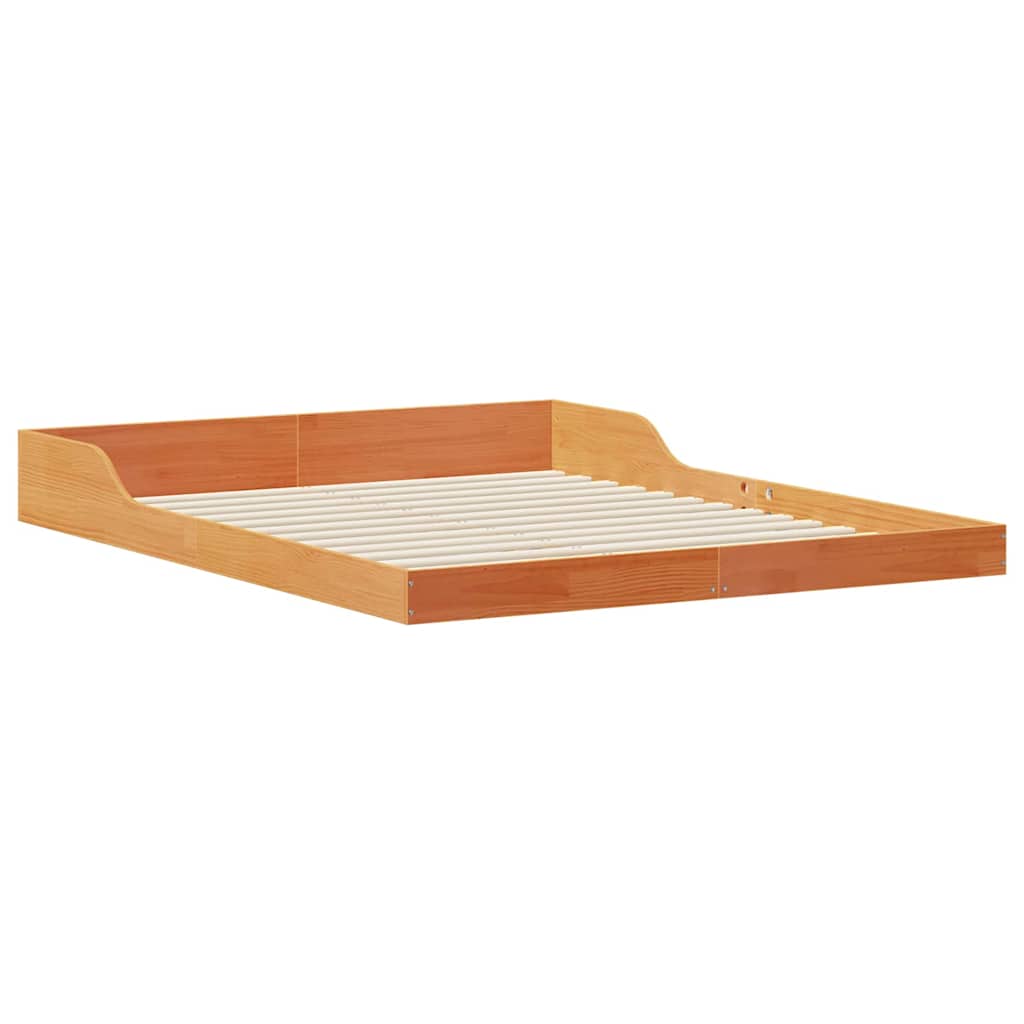 vidaXL Σκελετός Κρεβατιού Κερωτό καφέ 140 x 220 cm