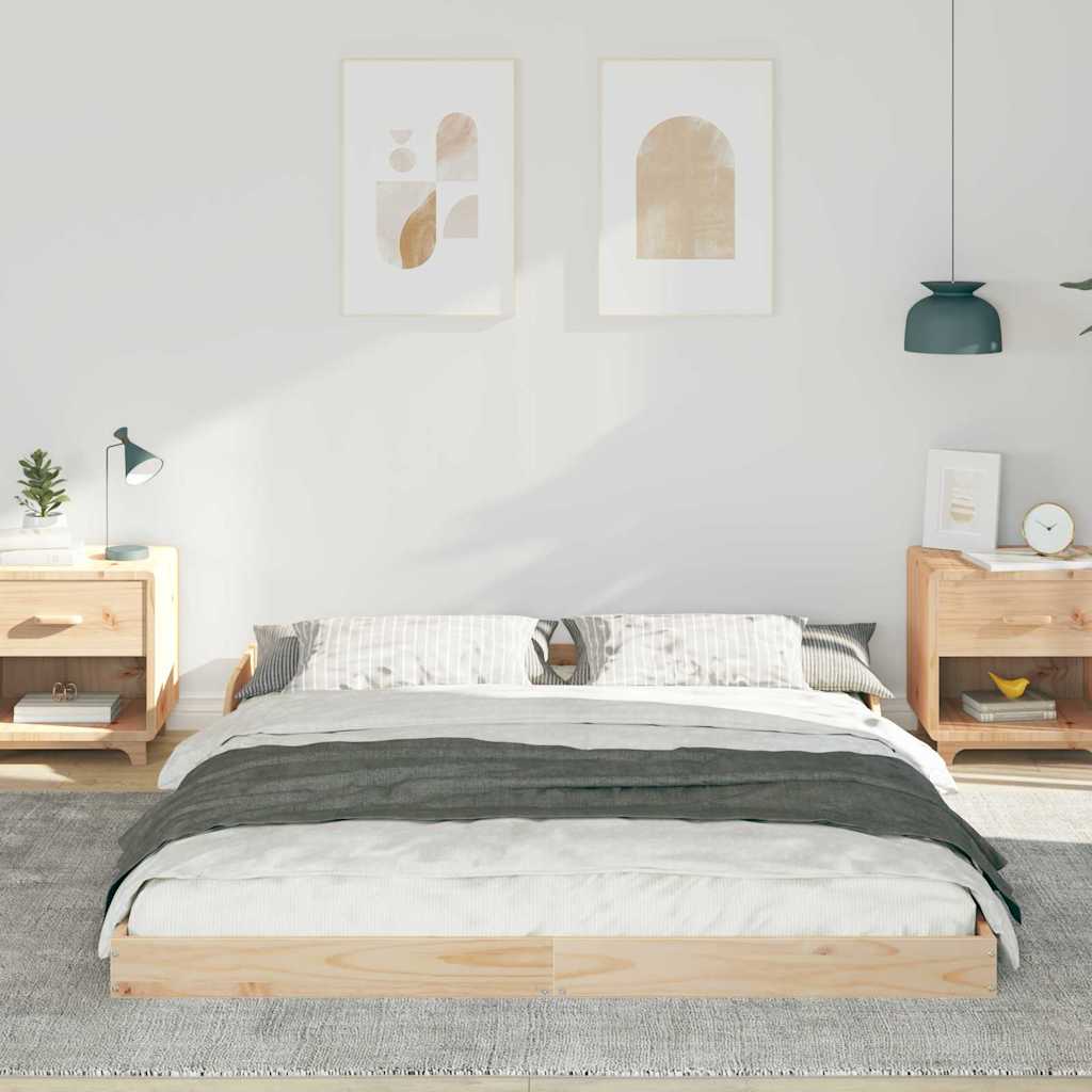 vidaXL Σκελετός Κρεβατιού Καφέ 160 x 220 cm Στερεά ξυλεία πεύκου