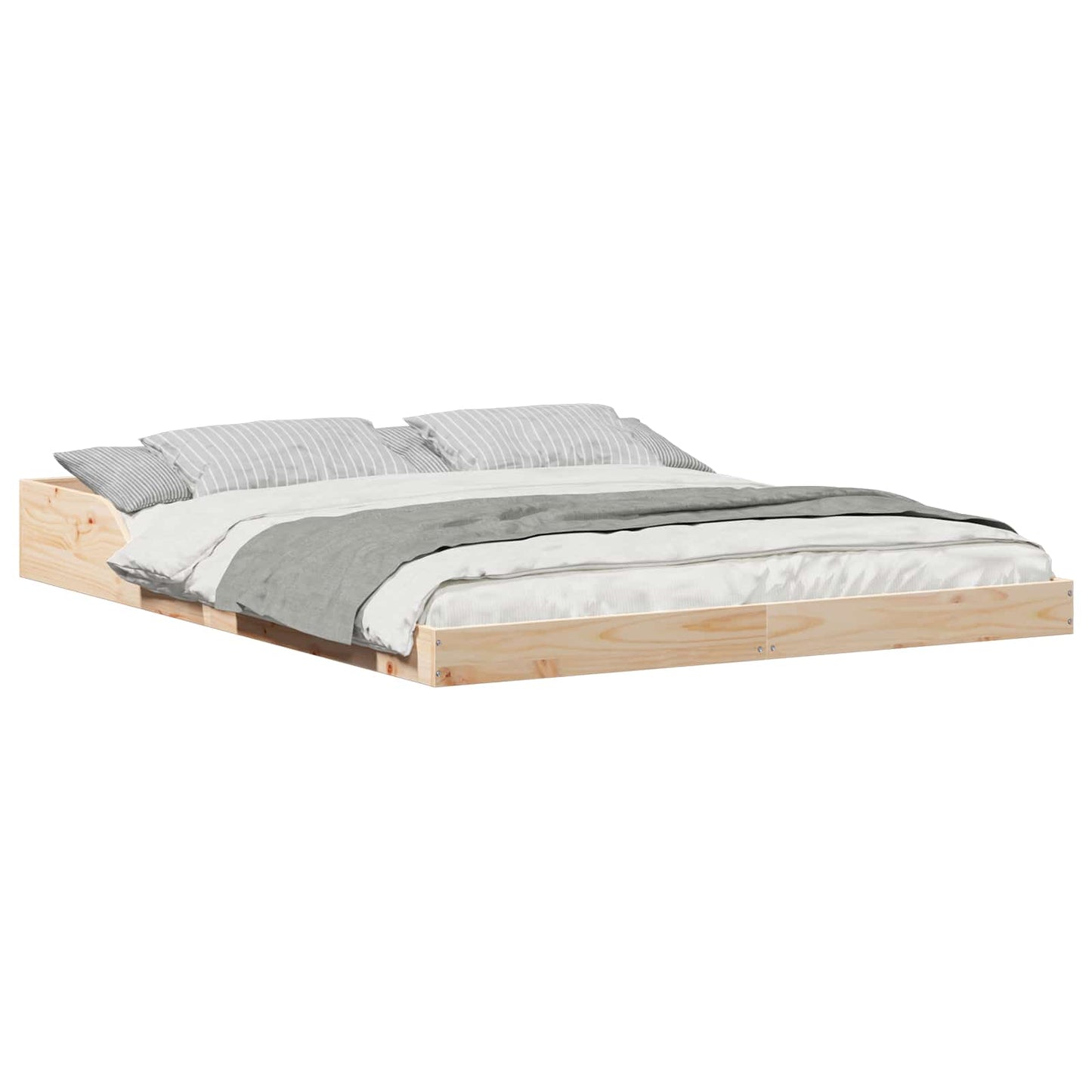 vidaXL Σκελετός Κρεβατιού Καφέ 160 x 220 cm Στερεά ξυλεία πεύκου