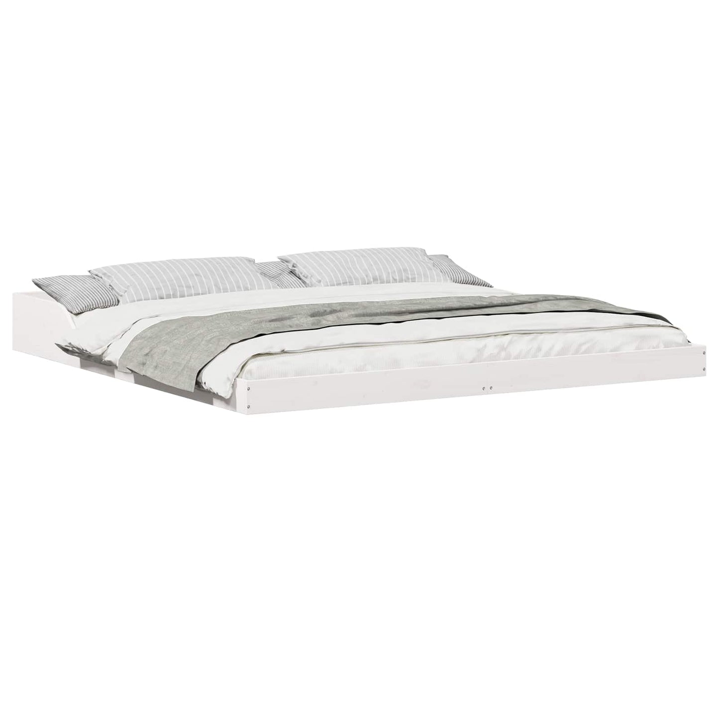 vidaXL Σκελετός Κρεβατιού Λευκό 200 x 220 cm Στερεά ξυλεία πεύκου