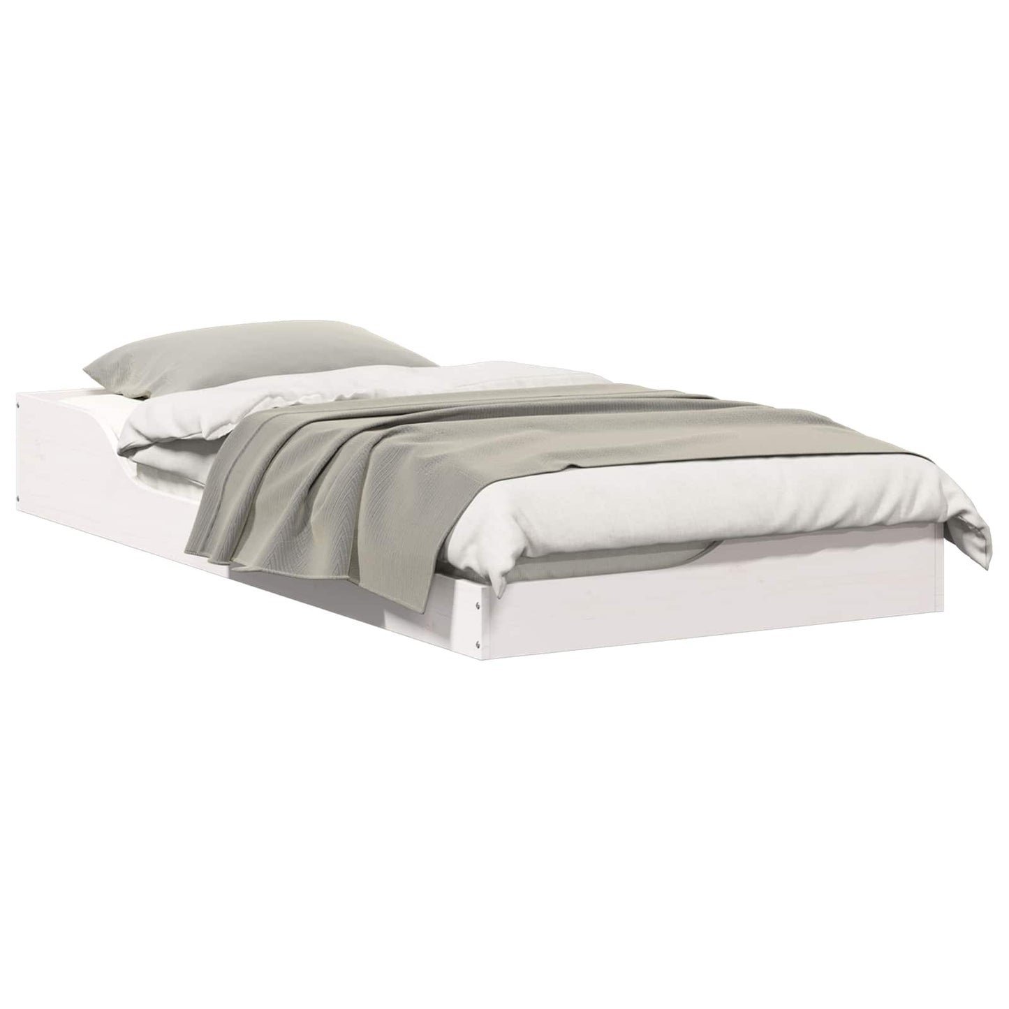 vidaXL Σκελετός Κρεβατιού Λευκό 75 x 190 cm Στερεά ξυλεία πεύκου