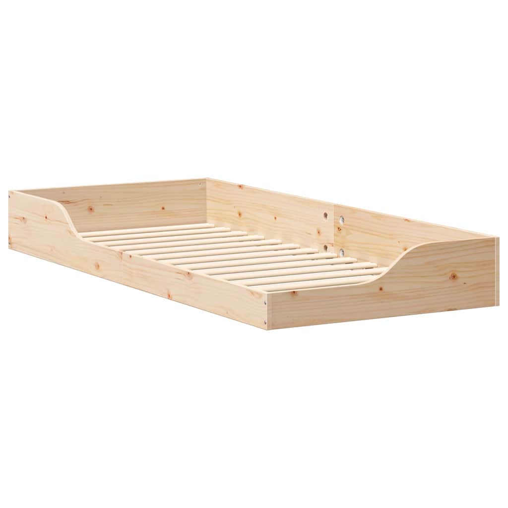 vidaXL Σκελετός Κρεβατιού Καφέ 80 x 210 cm Στερεά ξυλεία πεύκου
