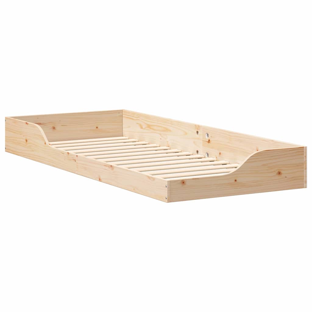 vidaXL Σκελετός Κρεβατιού Καφέ 100 x 220 cm Στερεά ξυλεία πεύκου