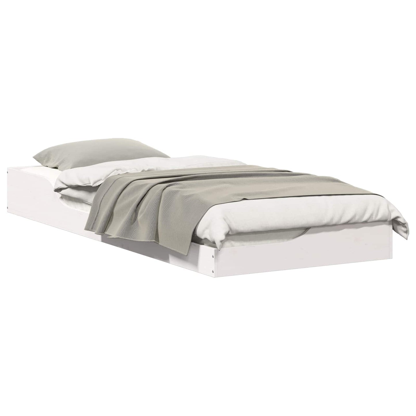 vidaXL Σκελετός Κρεβατιού Λευκό 100 x 220 cm Στερεά ξυλεία πεύκου