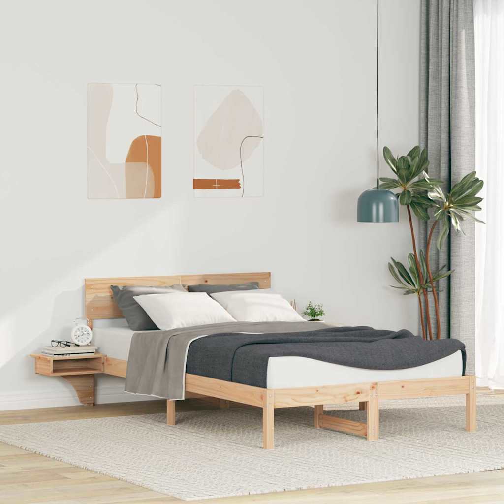 vidaXL Σκελετός Κρεβατιού Καφέ 120 x 200 cm Στερεά ξυλεία πεύκου