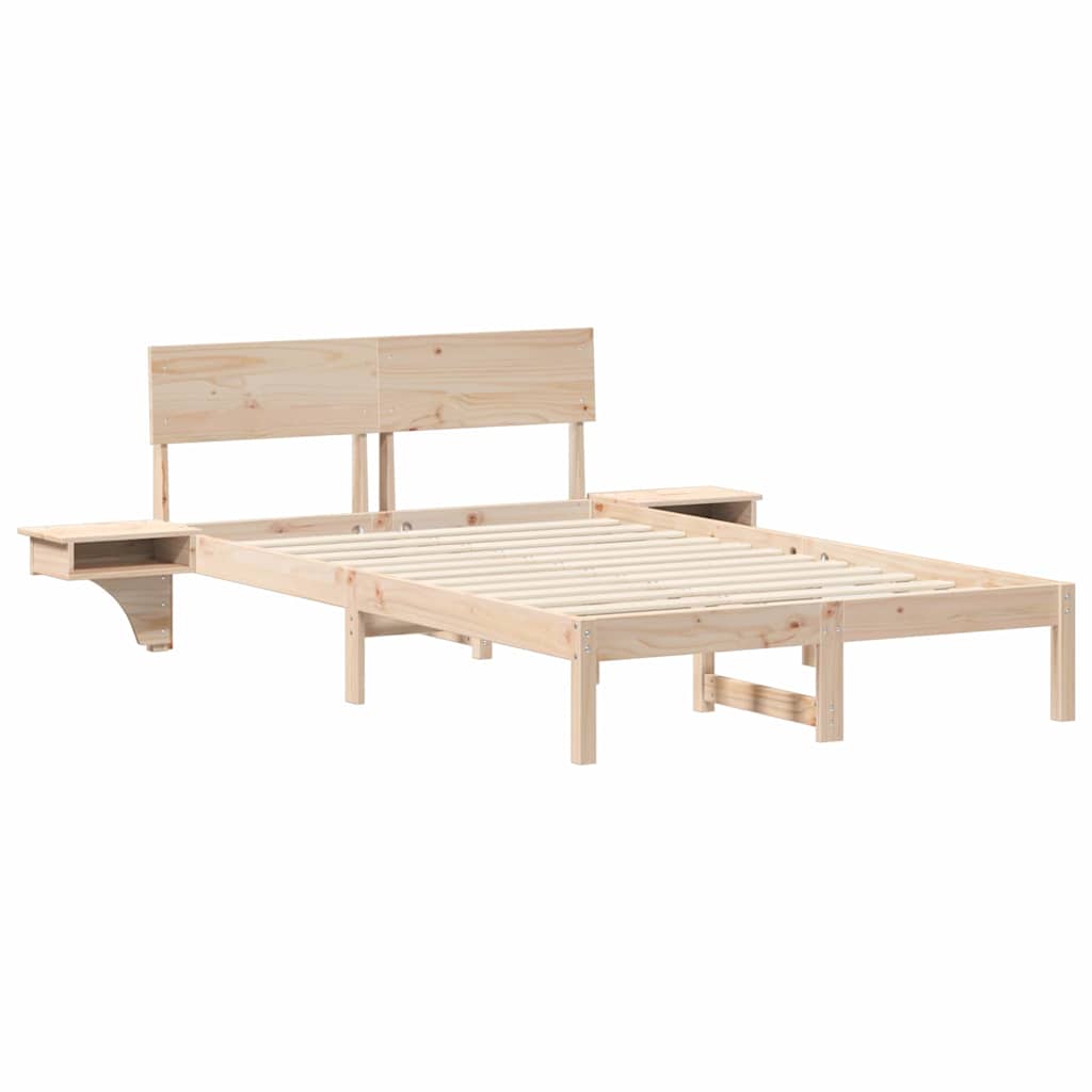 vidaXL Σκελετός Κρεβατιού Καφέ 120 x 200 cm Στερεά ξυλεία πεύκου