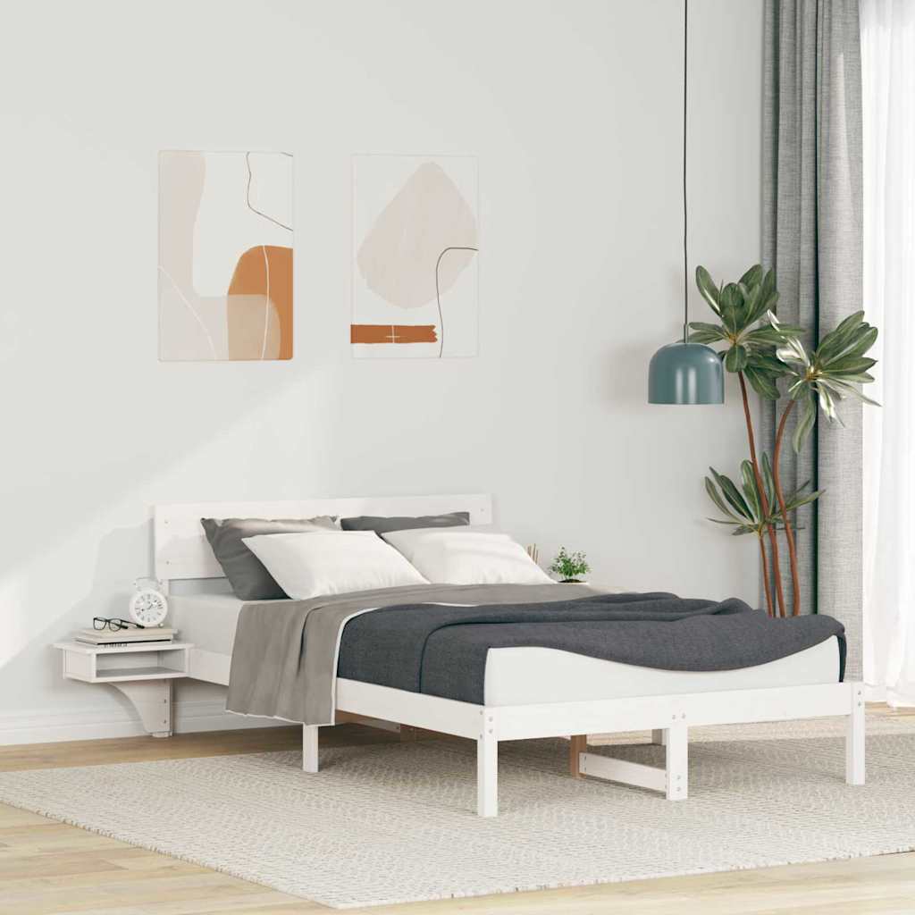 vidaXL Σκελετός Κρεβατιού Λευκό 120 x 190 cm Στερεά ξυλεία πεύκου