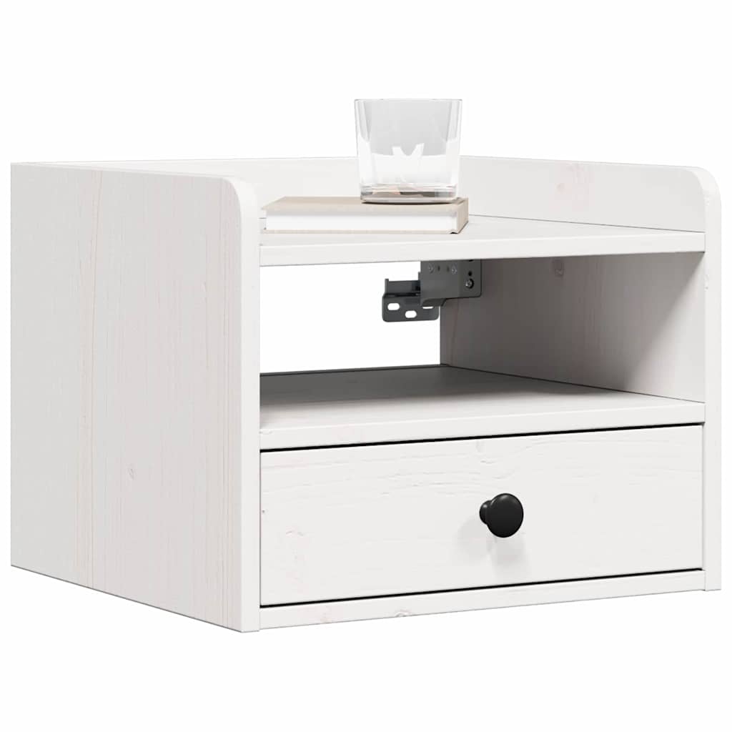 vidaXL Κομοδίνο 2 τμχ. Λευκό 38 x 36 x 29,5 εκ Μασίφ ξύλο πεύκου