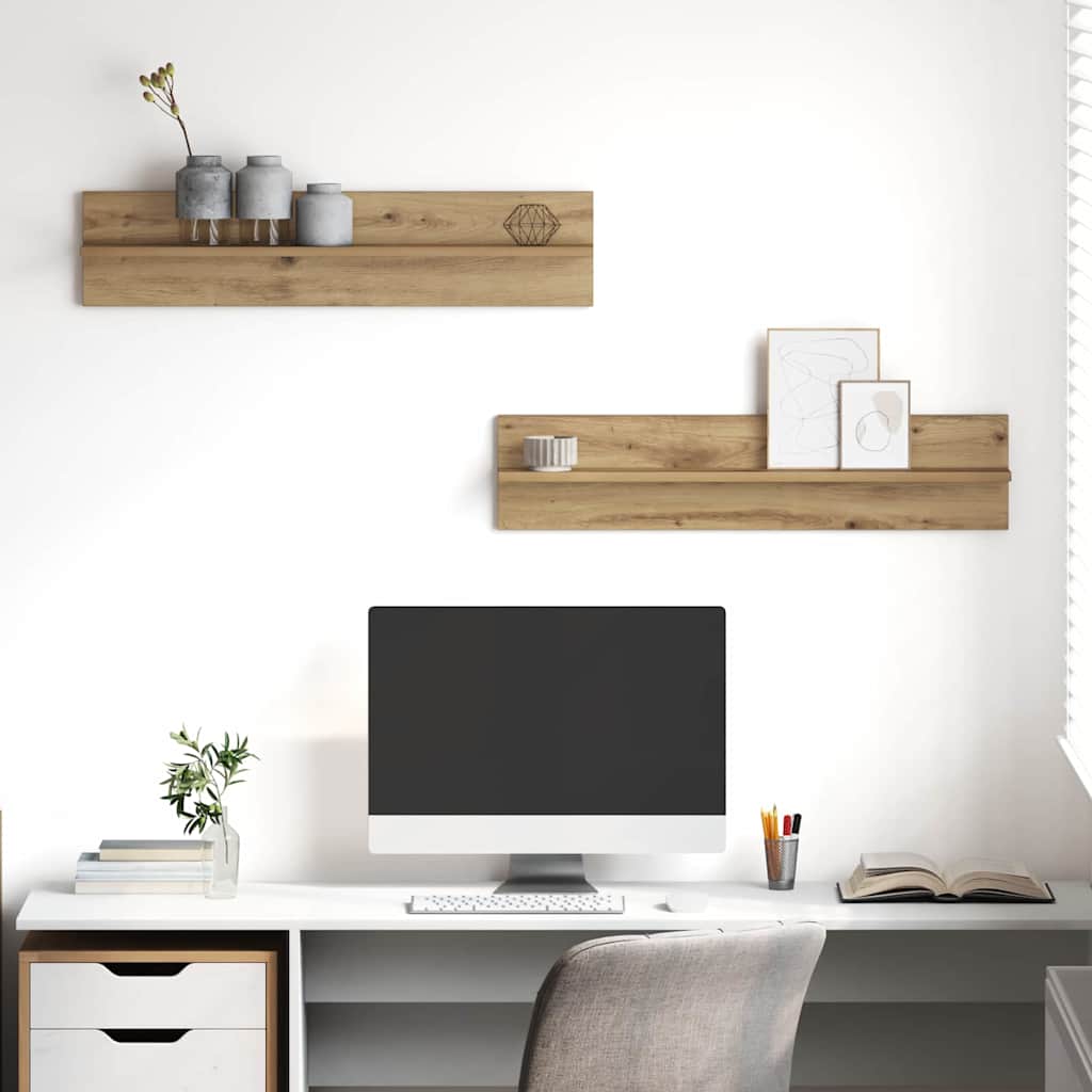 vidaXL Ράφι Τοίχου 2 τμχ. Artisan Oak 80 x 11,5 x 18 εκ