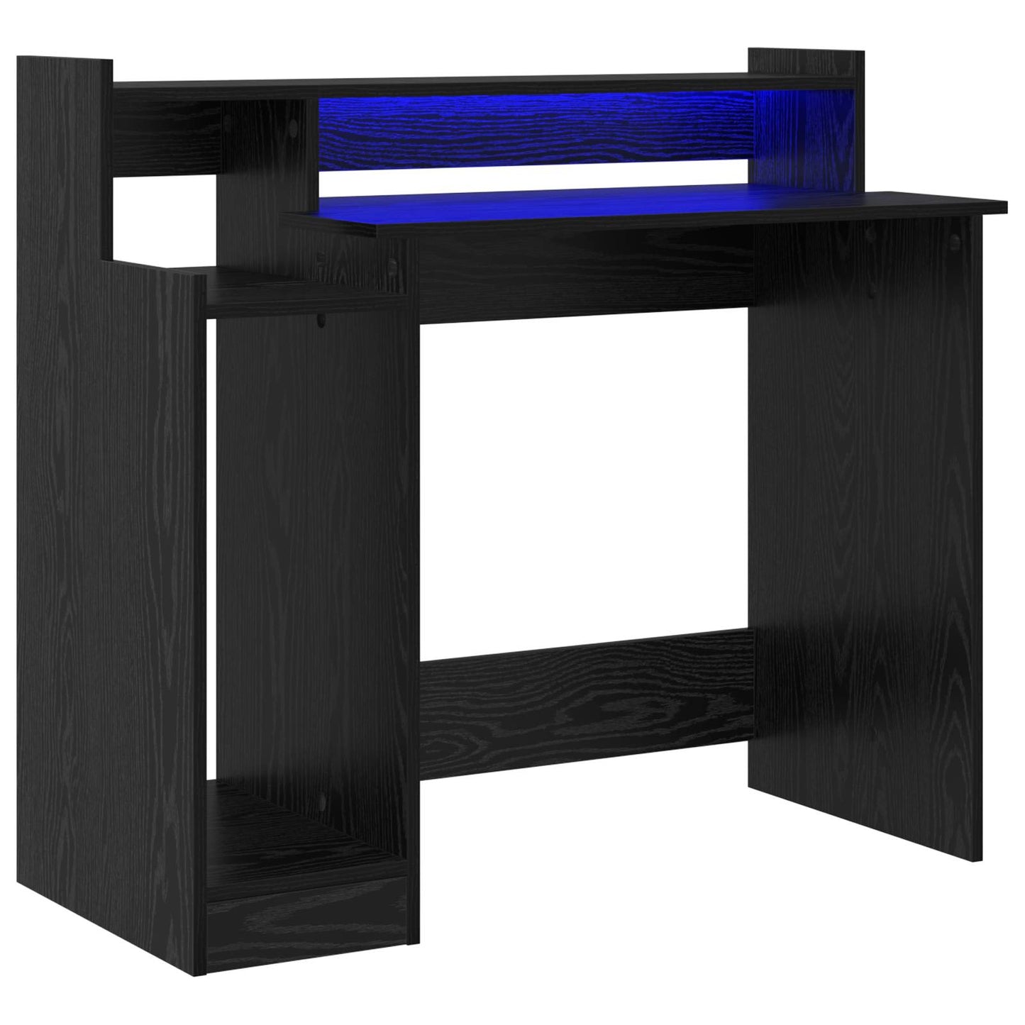 vidaXL Γραφείο με ράφι Μαύρη δρυς 97 x 45 x 90 εκ. Επεξεργασμένο ξύλο