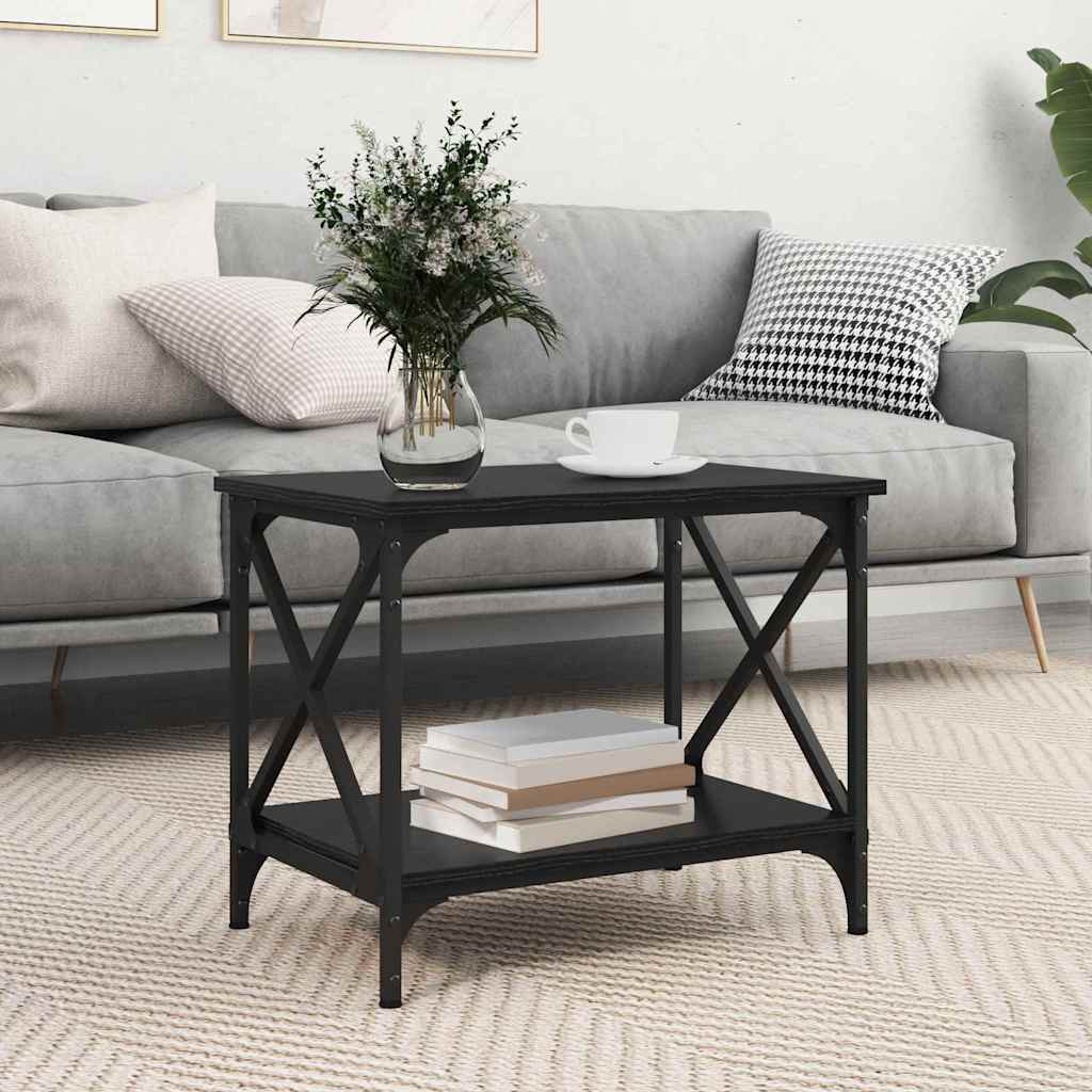 vidaXL Τραπεζάκι Πλευράς Μαύρη Οξυά 55 x 38 x 45 εκ Επεξεργασμένο Ξύλο
