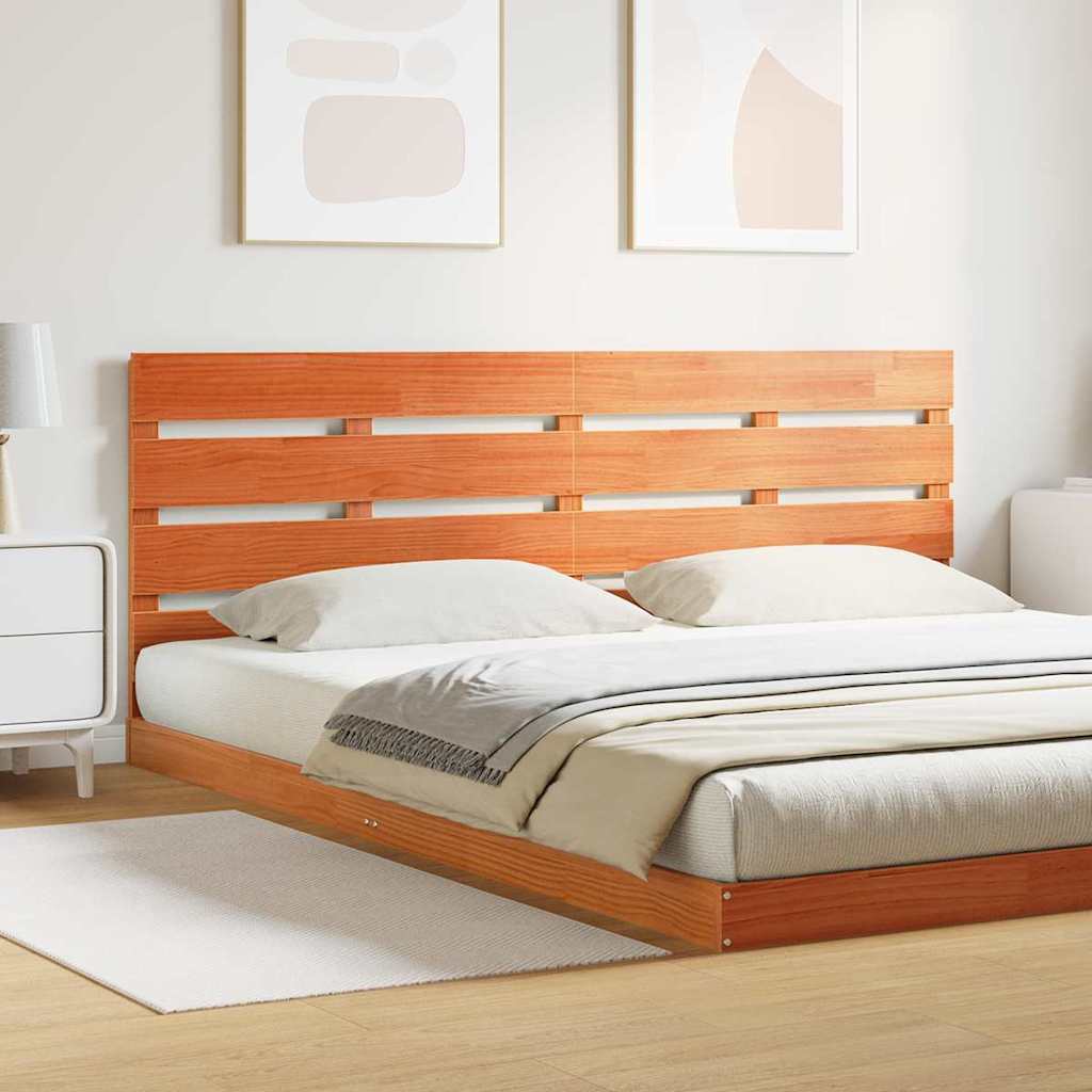 vidaXL Κεφαλάρι Κερωτό καφέ 200,5 x 3 x 80 cm Στερεά ξυλεία πεύκου