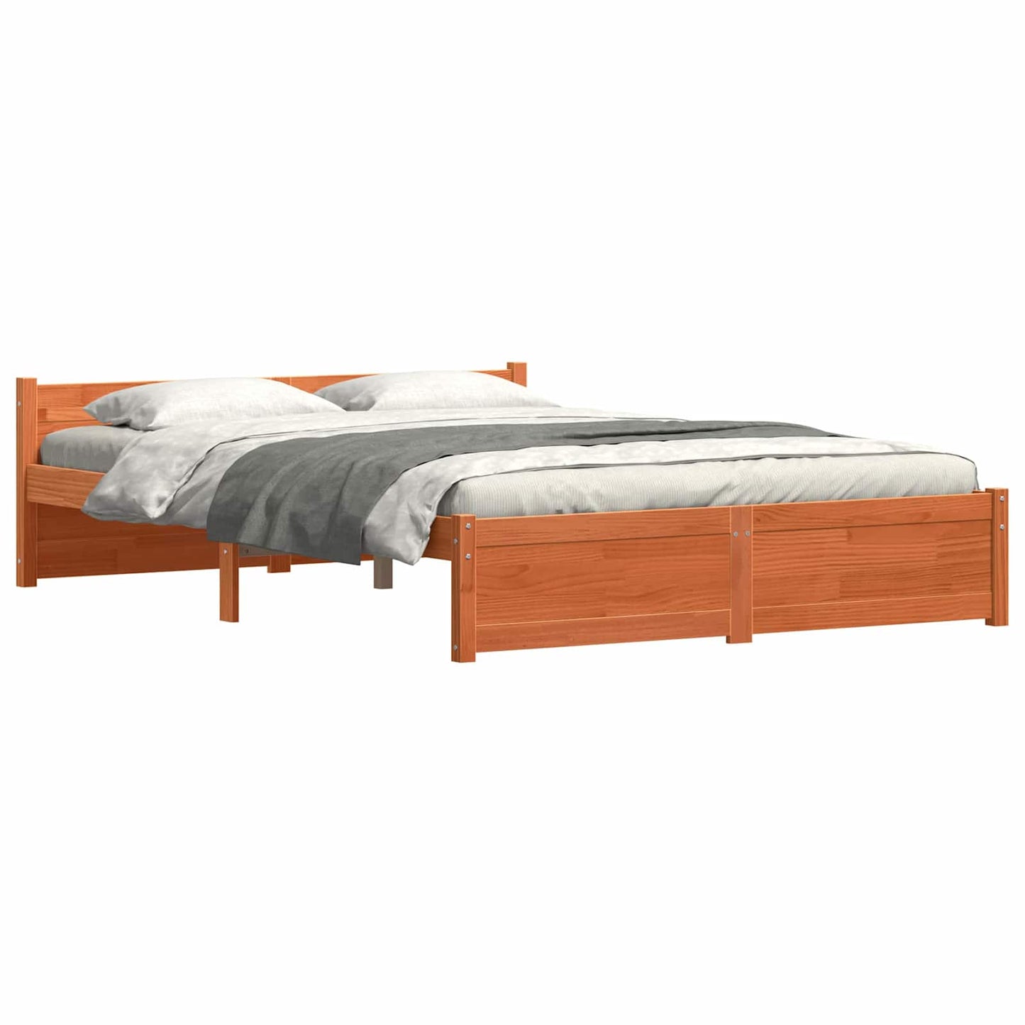 vidaXL Σκελετός Κρεβατιού Κερωτό καφέ 205,5 x 145,5 x 51 εκ.