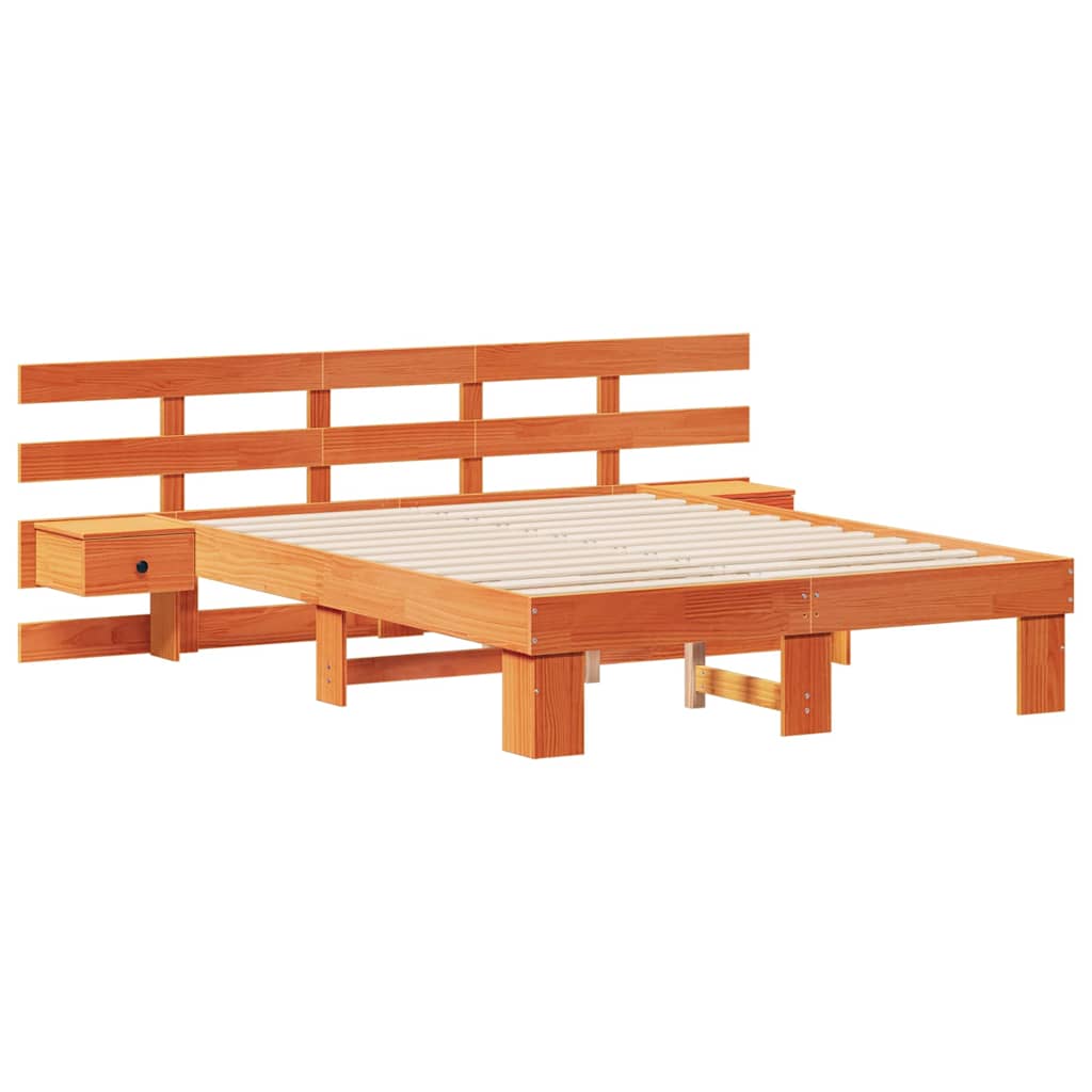 vidaXL Σκελετός Κρεβατιού Καφέ 120 x 190 cm Στερεά ξυλεία πεύκου