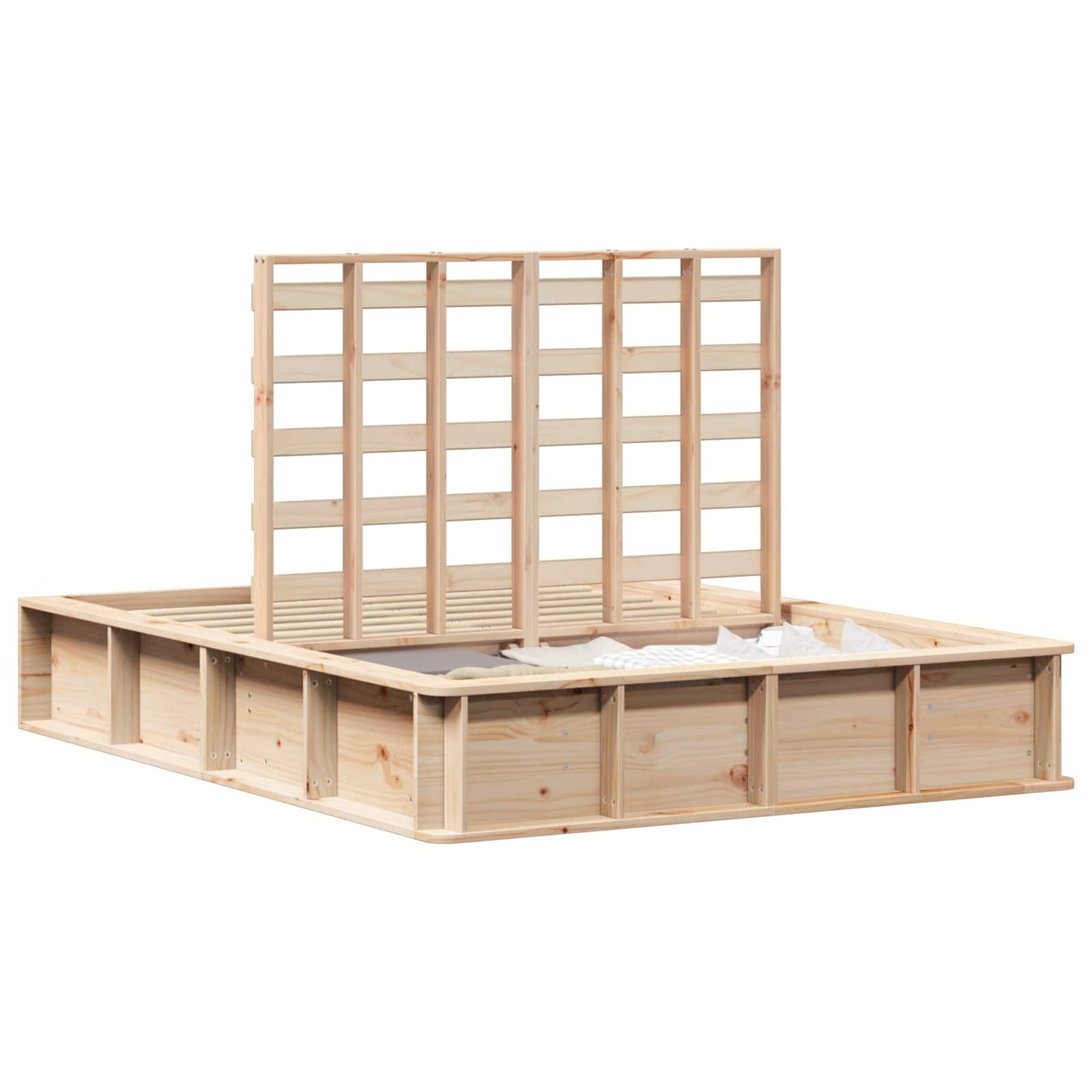 vidaXL Σκελετός Κρεβατιού Καφέ 135 x 190 cm Στερεά ξυλεία πεύκου