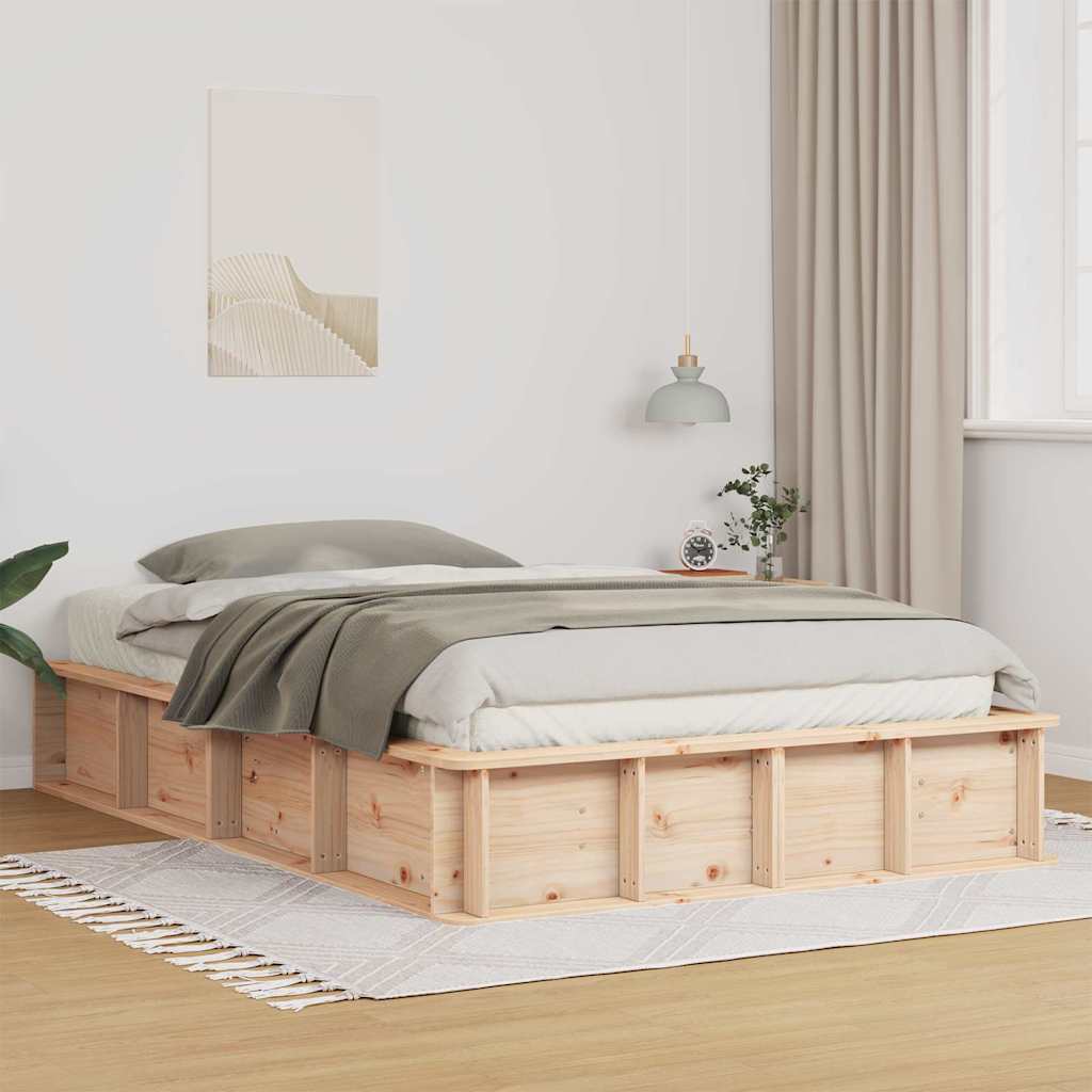 vidaXL Σκελετός Κρεβατιού Καφέ 120 x 190 cm Στερεά ξυλεία πεύκου