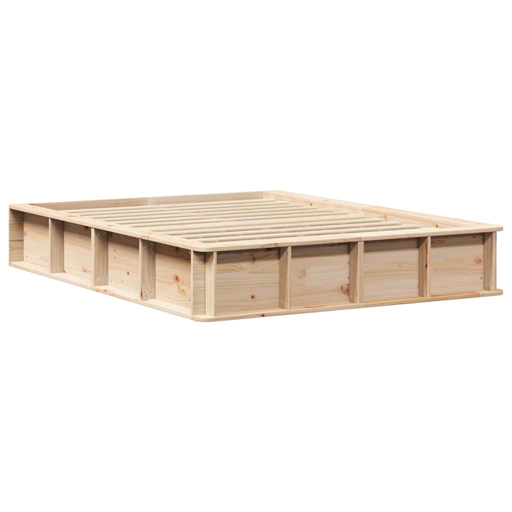 vidaXL Σκελετός Κρεβατιού Καφέ 120 x 190 cm Στερεά ξυλεία πεύκου