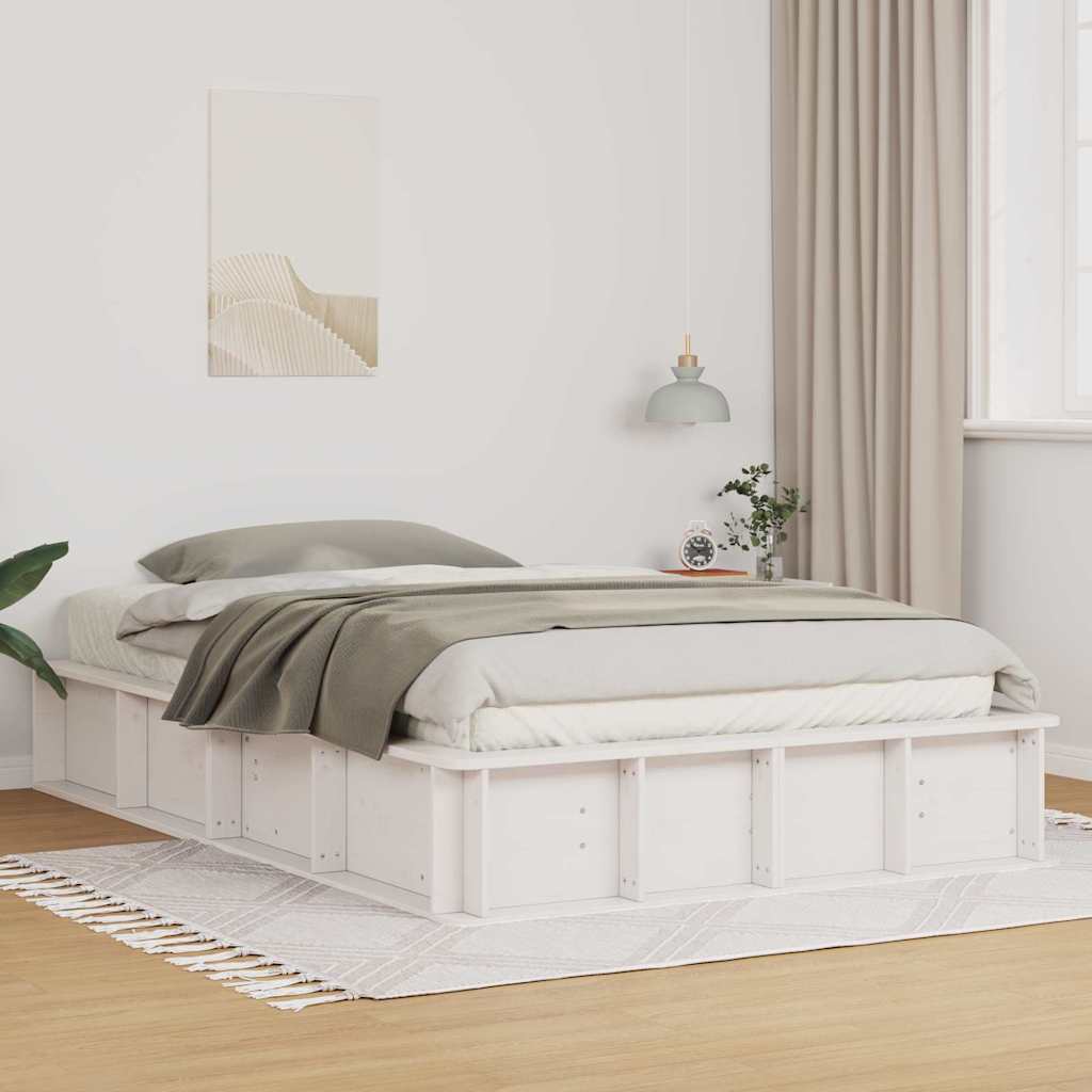 vidaXL Σκελετός Κρεβατιού Λευκό 120 x 190 cm Στερεά ξυλεία πεύκου