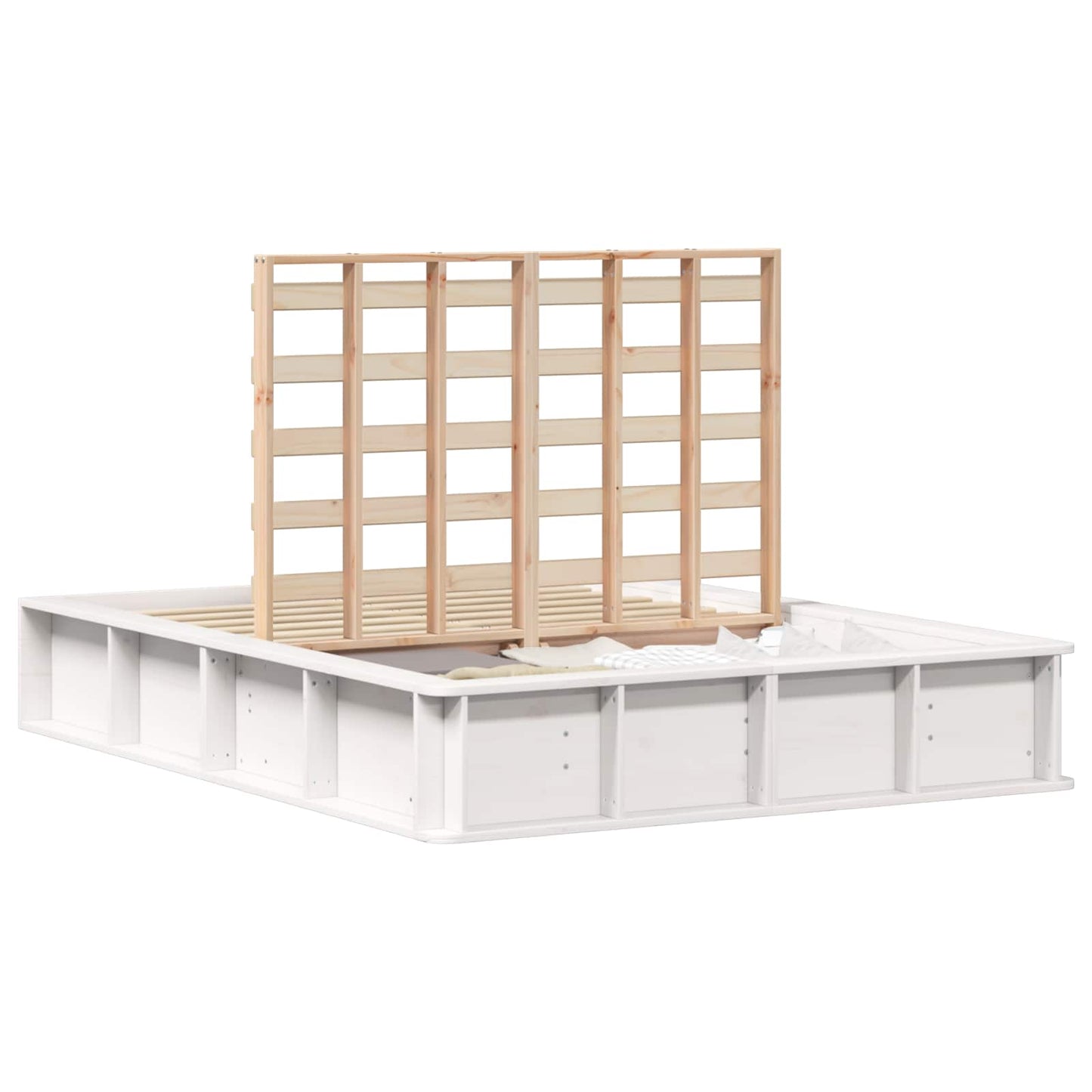 vidaXL Σκελετός Κρεβατιού Λευκό 120 x 190 cm Στερεά ξυλεία πεύκου