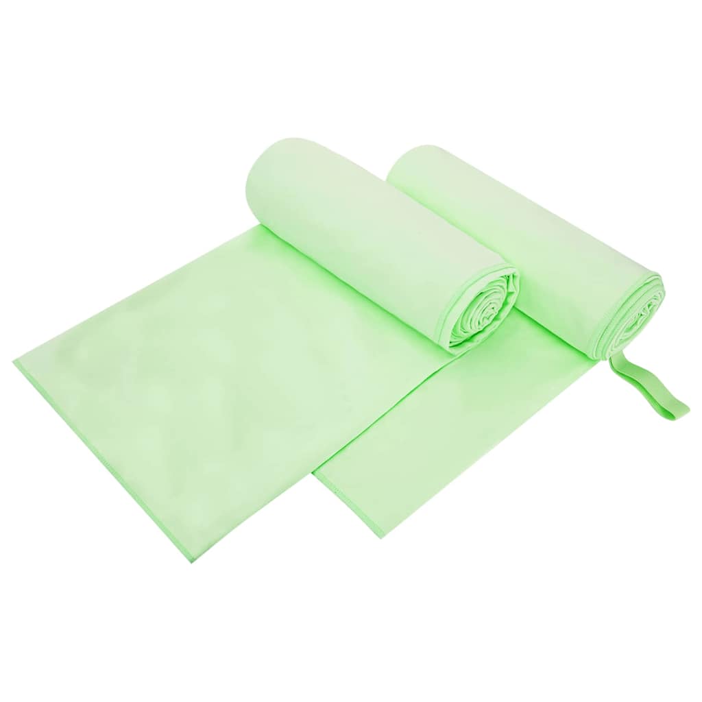 vidaXL Αθλητικές Πετσέτες 2 pcs Πράσινο 200 x 100 cm