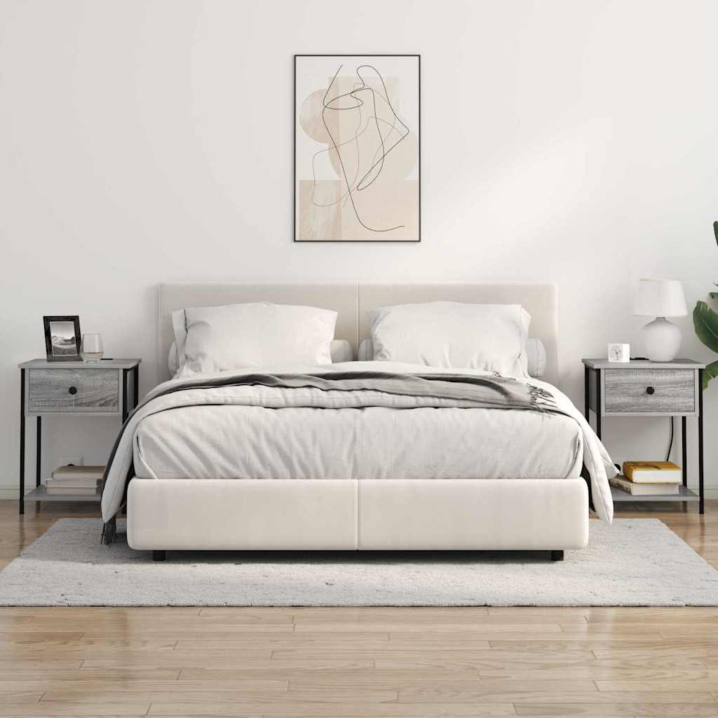 vidaXL Κομοδίνο Γκρίζο Σονομα 42 x 41 x 56 εκ. Επεξεργασμένο Ξύλο