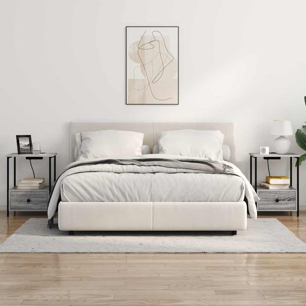 vidaXL Κομοδίνο Γκρίζο Σονομα 42 x 41 x 56 εκ. Επεξεργασμένο Ξύλο