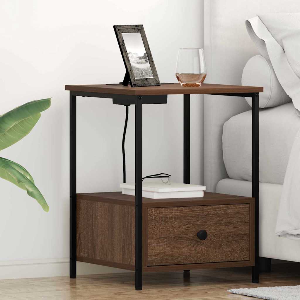 vidaXL Κομοδίνο Καφέ δρυς 42 x 41 x 56 εκ. Επεξεργασμένο Ξύλο