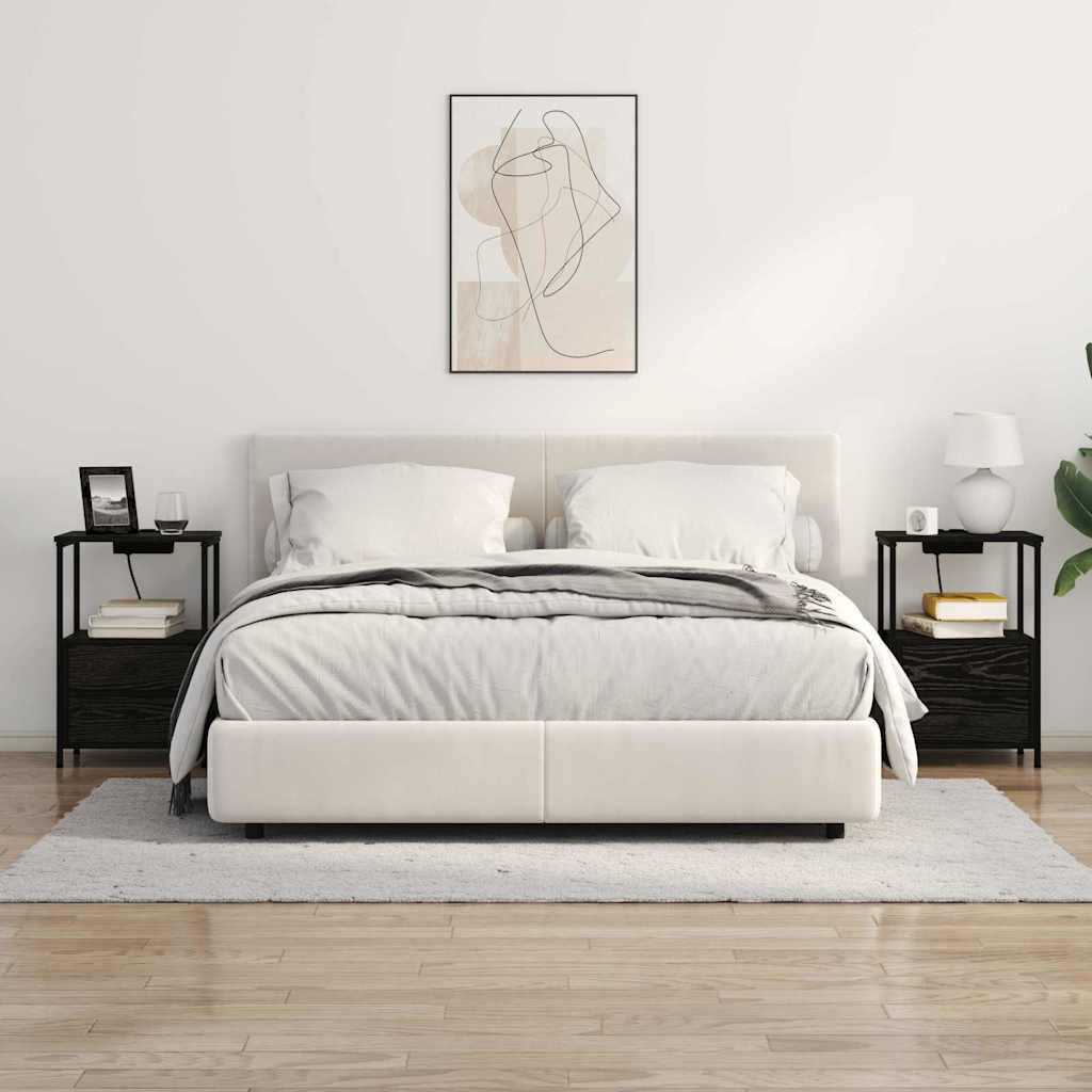 vidaXL Κομοδίνο Μαύρη Οξυά 40 x 31 x 60 εκ. Επεξεργασμένο Ξύλο