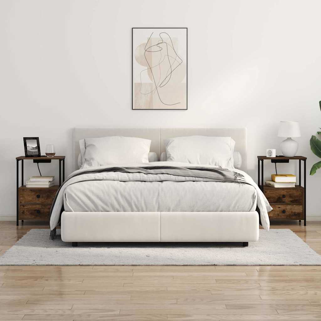 vidaXL Κομοδίνο 2 τεμ. Καπνιστό Δρύς 40 x 31 x 60 εκ.