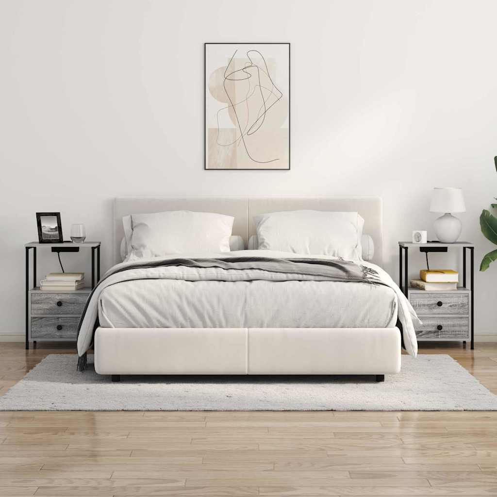 vidaXL Κομοδίνο Γκρίζο Σονομα 40 x 31 x 60 εκ. Επεξεργασμένο Ξύλο