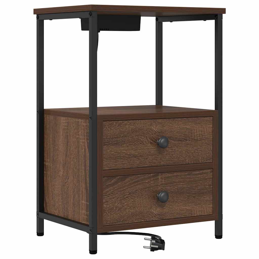vidaXL Κομοδίνο Καφέ δρυς 40 x 31 x 60 εκ. Επεξεργασμένο Ξύλο