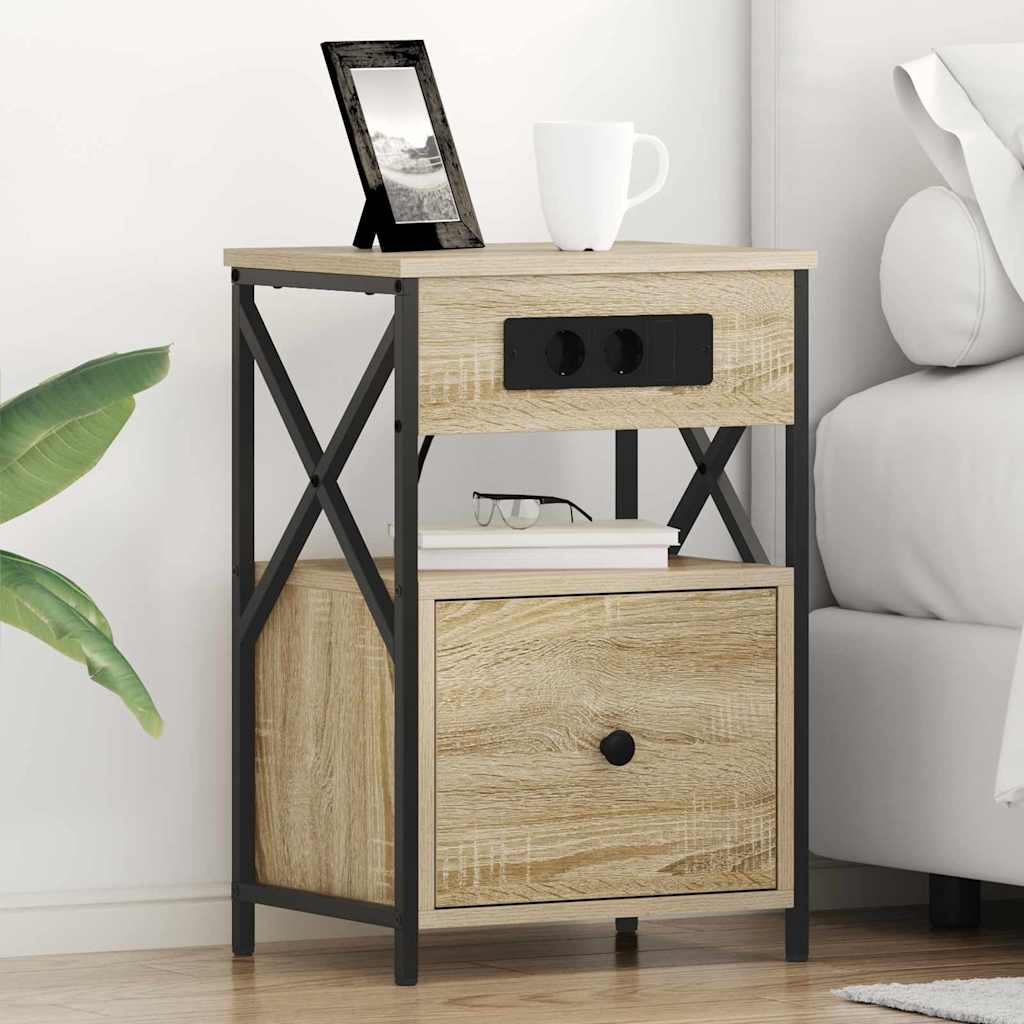 vidaXL Κομοδίνο Δρύς Sonoma 40 x 31 x 60 εκ. Επεξεργασμένο Ξύλο