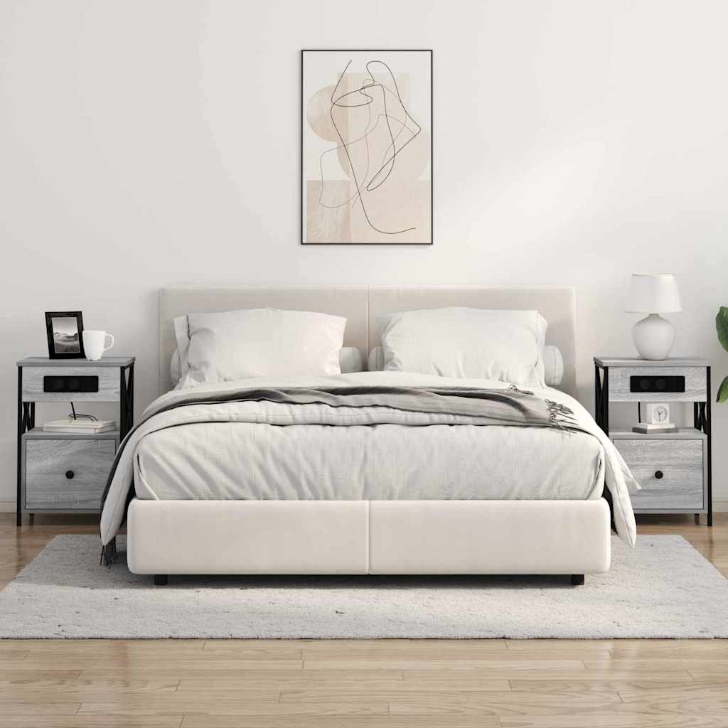 vidaXL Κομοδίνο Γκρίζο Σονομα 40 x 31 x 60 εκ. Επεξεργασμένο Ξύλο