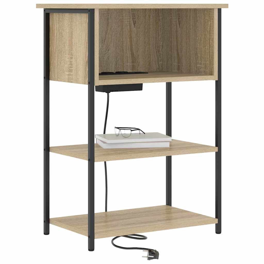 vidaXL Κομοδίνο Δρύς Sonoma 55 x 31 x 76 εκ Επεξεργασμένο ξύλο
