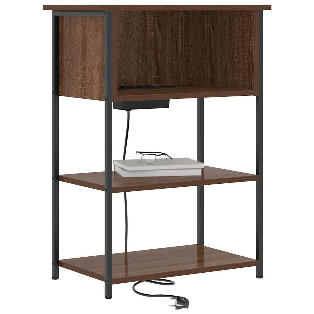 vidaXL Κομοδίνο Καφέ δρυς 55 x 31 x 76 εκ Επεξεργασμένο Ξύλο